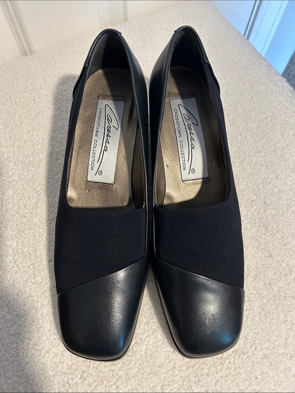 Caressa Classic Black Block-Heel Women’s Loafers Size 8 - Picture 3 of 8
